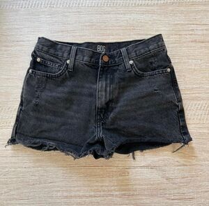 BDG Girlfriend High-Waisted Distressed Denim Cutoff Shorts Black Size 29
